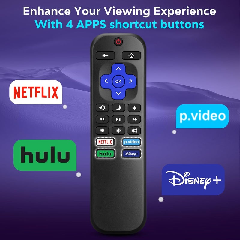 Angrox for Roku-TV-Remote-Replacement,Universal Control for TCL,ONN, Hisense Roku TVs(This Does not Work with Roku Box, Stick, Express or Player) - Image 3